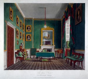 Indvendigt billede af det grønne skab i Buckingham House, Westminster, London, 1819 af Daniel Havell