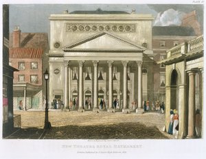 New Theatre Royal, Haymarket, i London, designet af John Nash i 1821, 1826 af Daniel Havell