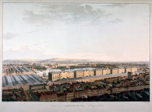 Udsigt over London Docks, 1816 af Daniel Havell