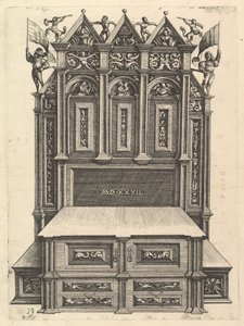 Design til en seng, 1527. af Daniel Hopfer