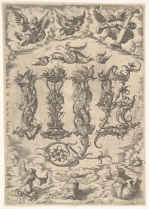IHS Monogram omgivet af Six Angels, ca. 1485-1536.