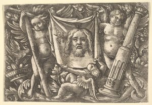 Sudarium holdt af to engle, ca. 1515. af Daniel Hopfer