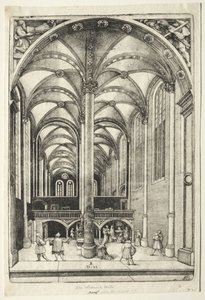 Udsigt i det indre af St. Catherines kirke i Augsburg