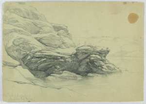 Cove Back of Dumpling Fort, Newport af Daniel Huntington