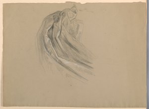 Draperistudie til "A Magdalen" af Daniel Huntington