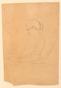 Tegning, Annie A Brush, siddende i, 22. september 1841 af Daniel Huntington