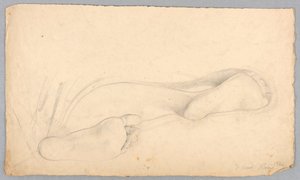 Tegning, undersiden af et par fødder, 1840 af Daniel Huntington