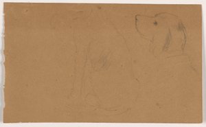 Tegning, Dash (en setter), hoved og krop, ca. 1862 af Daniel Huntington
