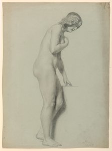 Tegning, kvindelig nøgen, 1858 af Daniel Huntington
