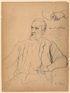 Tegning, John Jay Phelps siddende, S, 1863 af Daniel Huntington