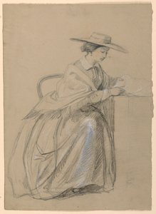Tegning, fru Sheppard Gandy siddende, 1859 af Daniel Huntington