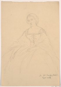 Tegning, Mrs. Sheppard Gandy siddende; bagside: Stregskitse, 1859 af Daniel Huntington