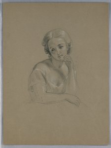 Tegning, muligt studie til "Marth", 1860 af Daniel Huntington