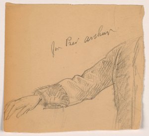 Tegning, præsident Chester A. Arthurs højre arm, 1884 af Daniel Huntington