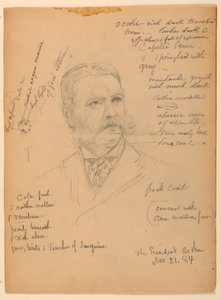 Tegning, præsident Chester Alan Ar, 21. november 1884 af Daniel Huntington