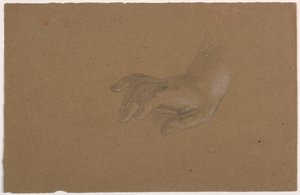 Tegning, studie af højre hånd, 1850-60 af Daniel Huntington