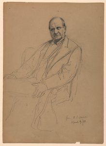 Tegning, Robert L. Stuart siddende, 1881 af Daniel Huntington