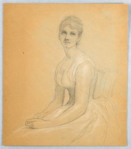 Tegning, Skitse til portræt af en kvinde, 1881 af Daniel Huntington