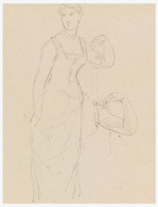 Tegning, Skitse til et portræt af Bella Worsham, 1878 af Daniel Huntington