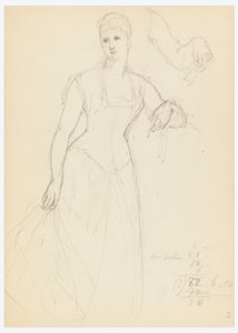 Tegning, Skitse til et portræt af Bella Worsham, 1878 af Daniel Huntington
