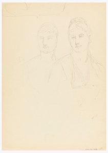 Tegning, Skitse til et portræt af Bella Worsham, 1878 af Daniel Huntington