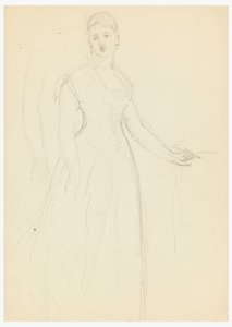 Tegning, Skitse til et portræt af Bella Worsham, 1878 af Daniel Huntington