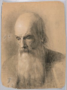 Tegning, studie til "A Lesson in Ch", 1863 af Daniel Huntington