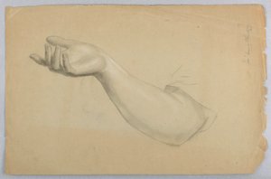 Tegning, studie til "A Lesson in Charity", 1850