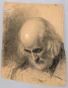 Tegning, studie til "A Lesson of Charity", 1863 af Daniel Huntington