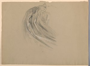 Tegning, studie til "A Magdalen", D, 1852 af Daniel Huntington
