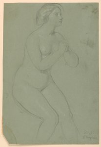 Tegning, studie til "A Magdalen", F, 1852 af Daniel Huntington