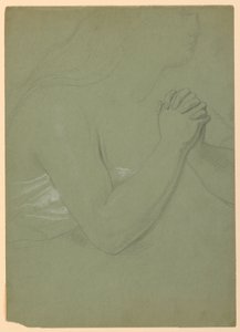 Tegning, studie til "A Magdalen", F, 1852 af Daniel Huntington