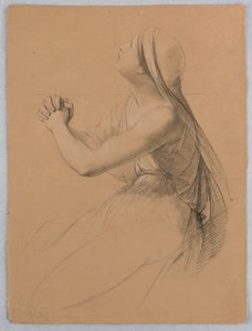 Tegning, studie til "Communion of t", 1844 af Daniel Huntington