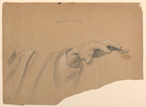 Tegning, studie til "Communion of t", 1844 af Daniel Huntington