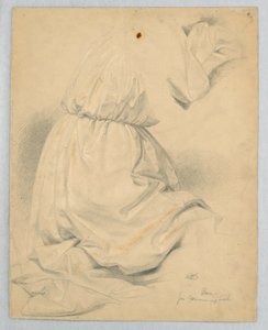 Tegning, studie til "Communion of t", 1846 af Daniel Huntington