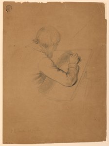 Tegning, studie til "De syges kommunion", 1844-45 af Daniel Huntington