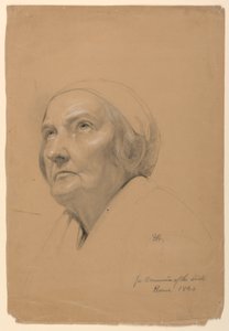 Tegning, studie til "De syges kommunion", 1844 af Daniel Huntington