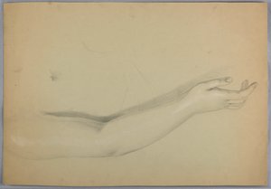 Tegning, studie til duplikat af "C", 1850 af Daniel Huntington
