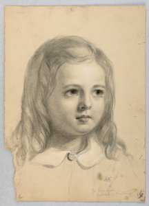 Tegning, studie til duplikat af "Christiana", 1850 af Daniel Huntington