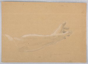 Tegning, studie til "Early Christia", 1839-40 af Daniel Huntington