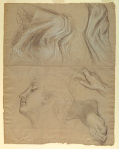 Tegning, studie til "Justice and Pe", 1878 af Daniel Huntington