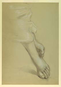 Tegning, studie til "Justice and Pe", 1878 af Daniel Huntington