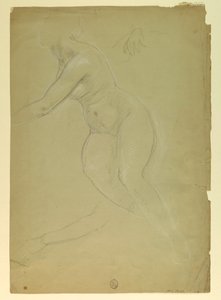 Tegning, studie til "Justice and Pe", 1886 af Daniel Huntington