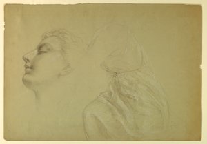 Tegning, studie til "Retfærdighed og fred", 1886 af Daniel Huntington