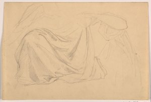 Tegning, studie til "Retfærdighed og fred", draperi, 1878-86