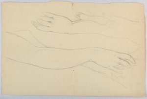 Tegning, studie til "Martha Washing", 20. december 1878 af Daniel Huntington