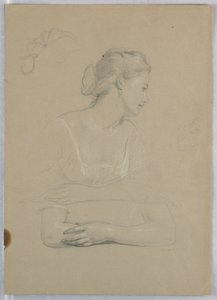 Tegning, studie til "Martha Washington Reception", 1860 af Daniel Huntington