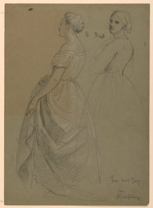 Tegning, studie til "Martha Washingtons modtagelse", 1860 af Daniel Huntington