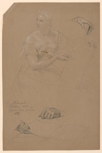 Tegning, studie til "Den kristne kunsts filosofi", 1868 af Daniel Huntington