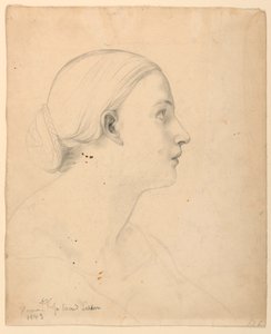 Tegning, studie til "Sacred Lesson", 1843 af Daniel Huntington